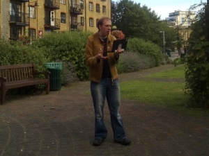 Paul at the first writer's group meeting